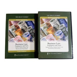 Great Courses Business Law Negligence and Torts CDs Guidebook Frank Cross
